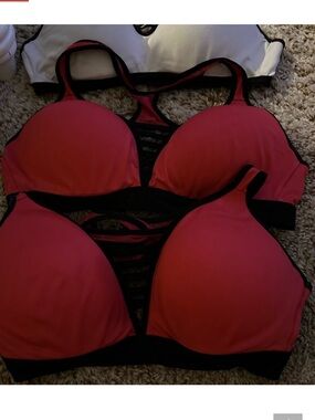 La SENZA Red with Black Trim Strappy Push-Up Bra